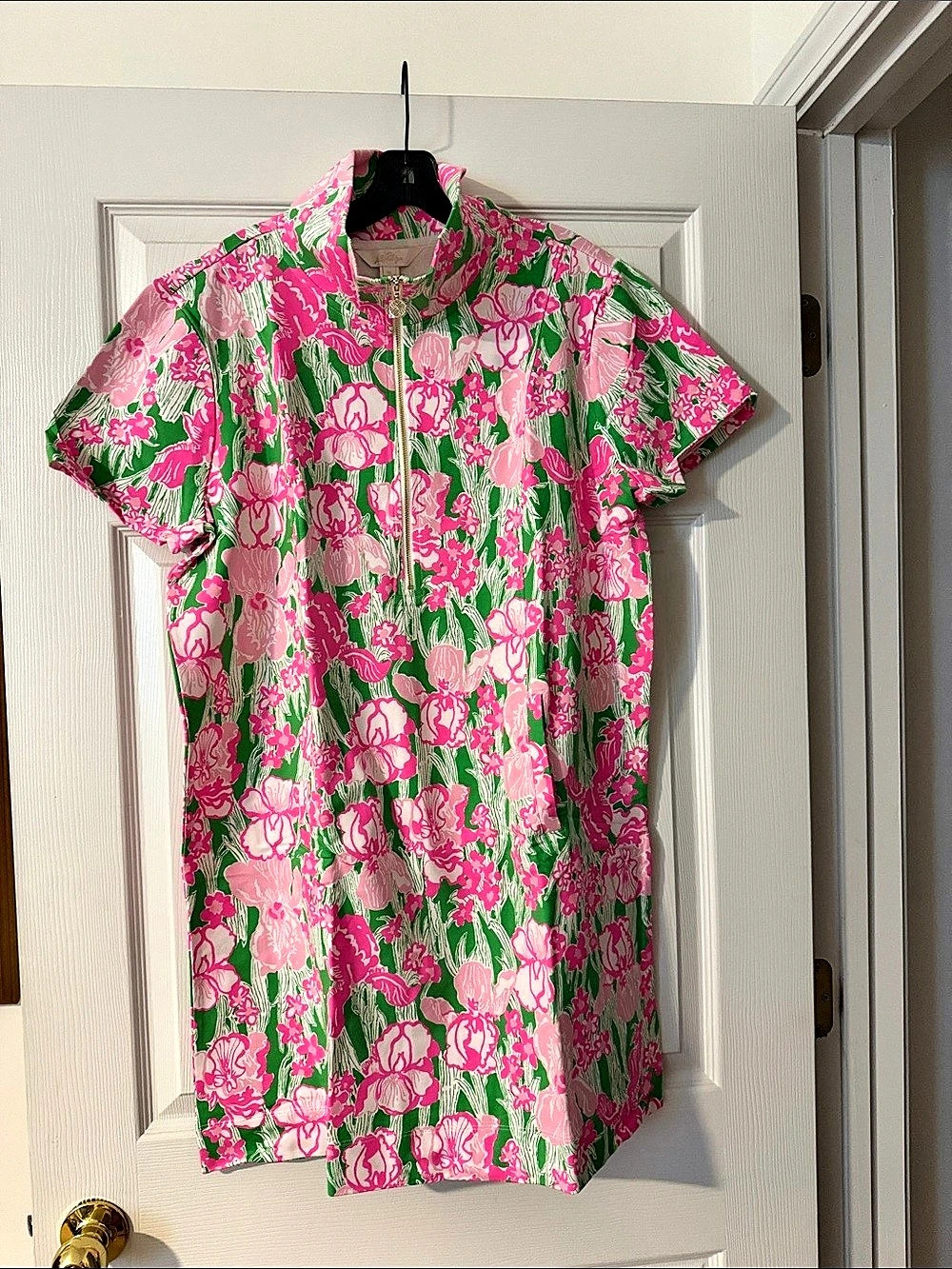 Lilly Pulitzer Eleni UPF 50+ Dress Floral Mini Dress Green & Pink Size XL NWT